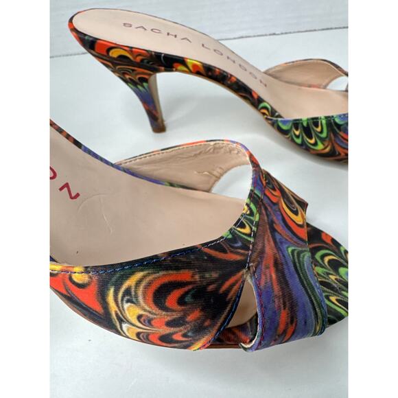 Sacha London Mulit-Colored Mules open toe Heels 8 - Picture 12 of 12